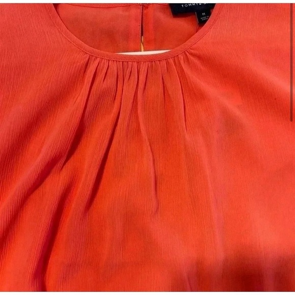 TOMMY HILFIGER Women’s Bubble Blouse- Pink Size Medium - Picture 3 of 11